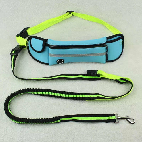 Leash with Pet Waist Bag Sports Traction Rope Reflective Waterproof