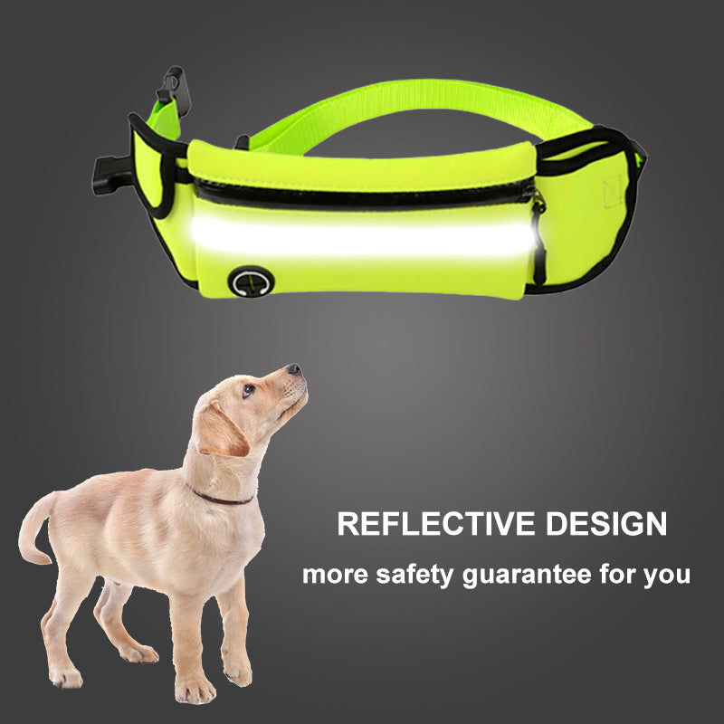 Leash with Pet Waist Bag Sports Traction Rope Reflective Waterproof