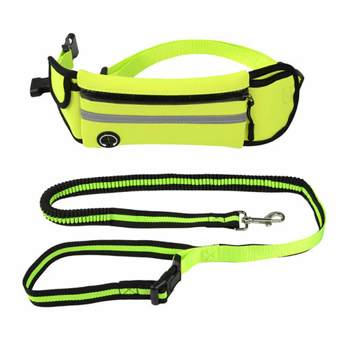 Leash with Pet Waist Bag Sports Traction Rope Reflective Waterproof