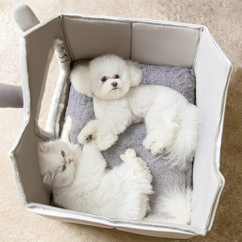 Plush Pet House Bed Removable Roof