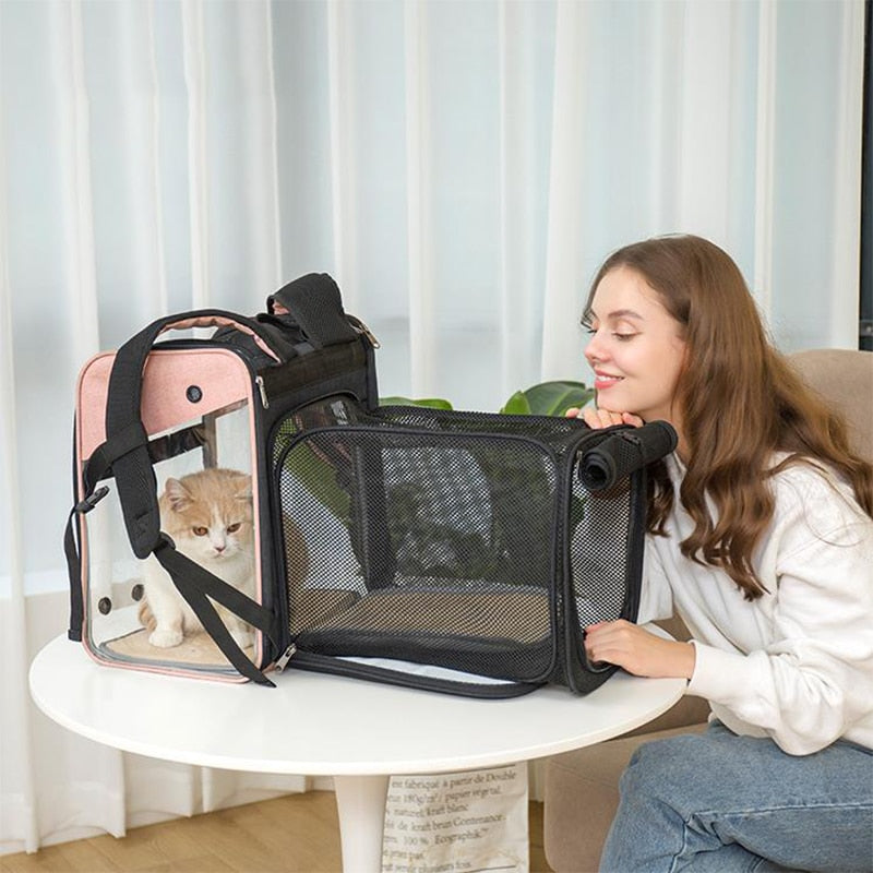 Pet Expandable Backpack and Travel Carrier