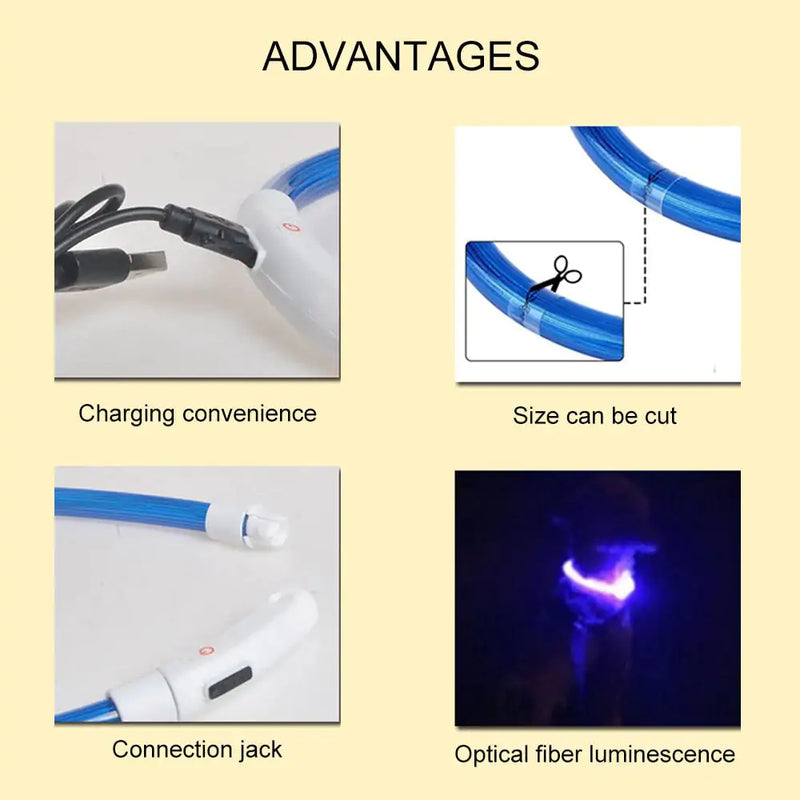 LED Waterproof Pet Collars with USB Charging